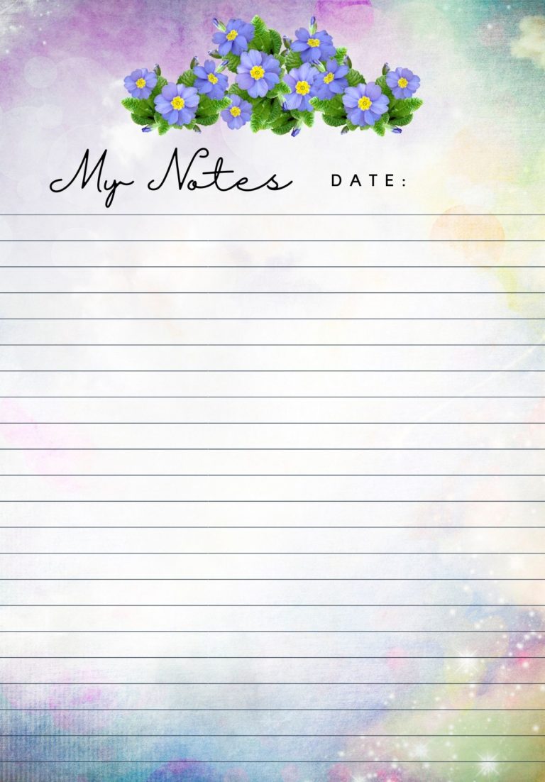 Printable Notepaper for A5 Notebooks and Filofax