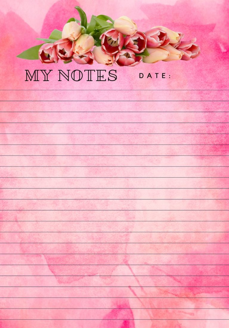 Printable Notepaper for A5 Notebooks and Filofax