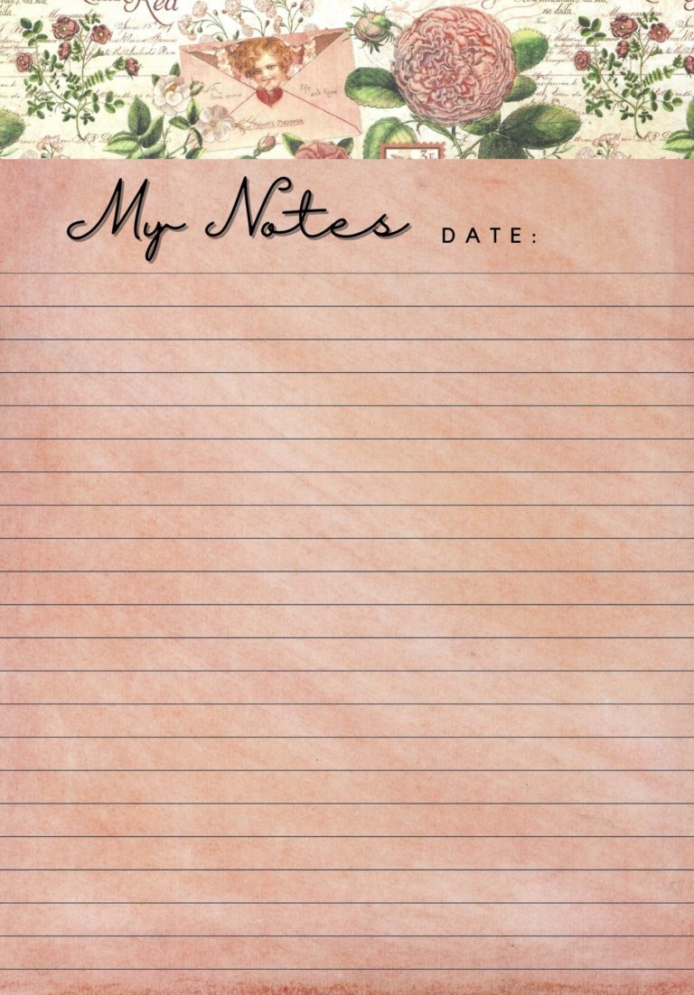 Printable Notepaper for A5 Notebooks and Filofax