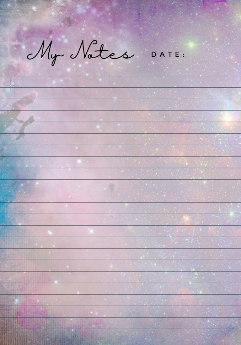 Free Printable Note Paper for Filofax, Digital Notebooks