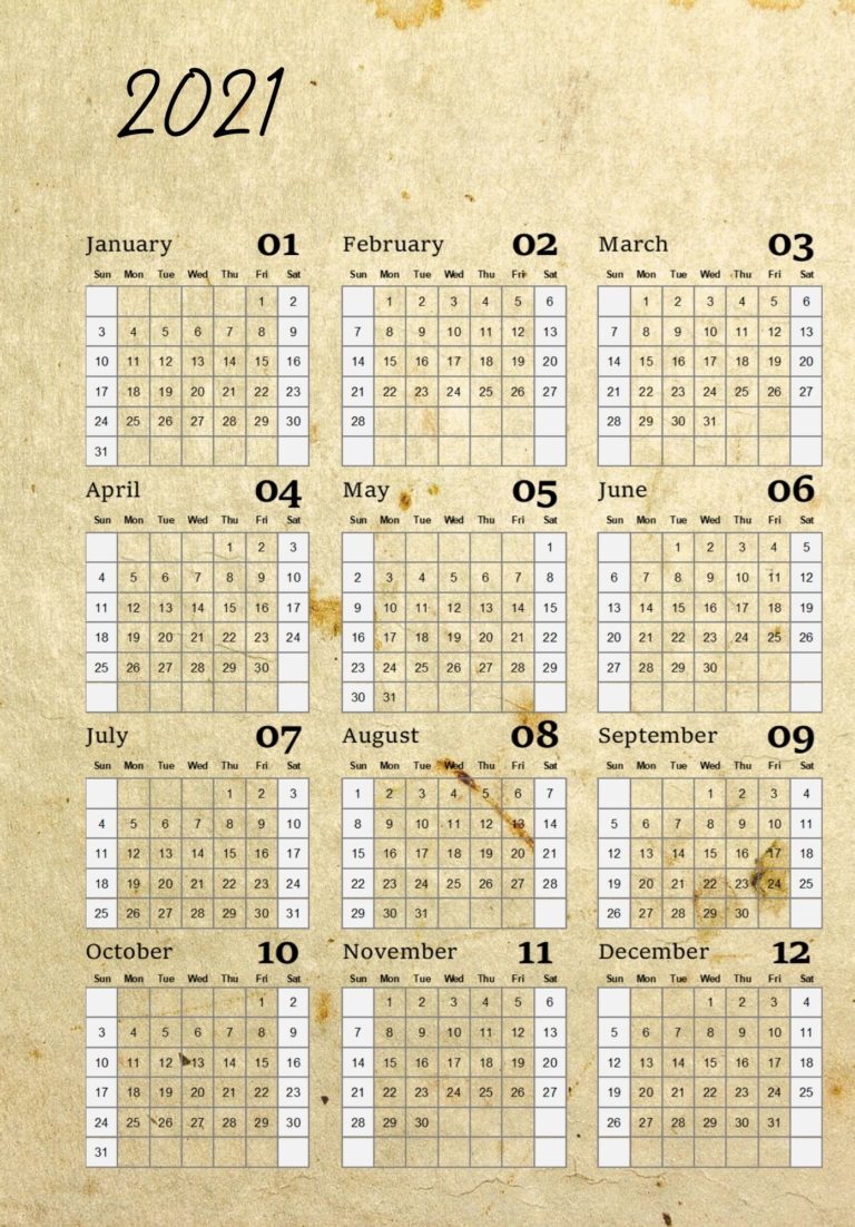 Printable Notebook Calendar