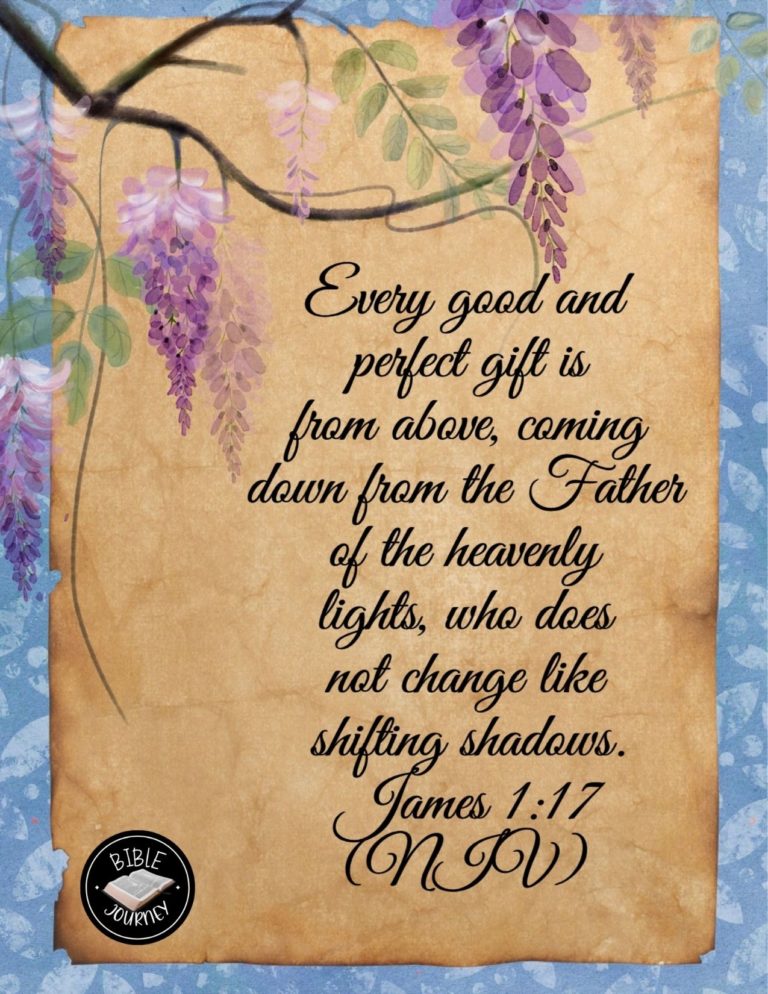 James 1:17 NIV - Every good and perfect gift is from above, coming down from the Father of the heavenly lights, who does not change like shifting shadows.