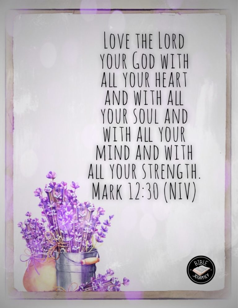 Mark 12:30 NIV - Love the Lord your God with all your heart and with all your soul and with all your mind and with all your strength.'