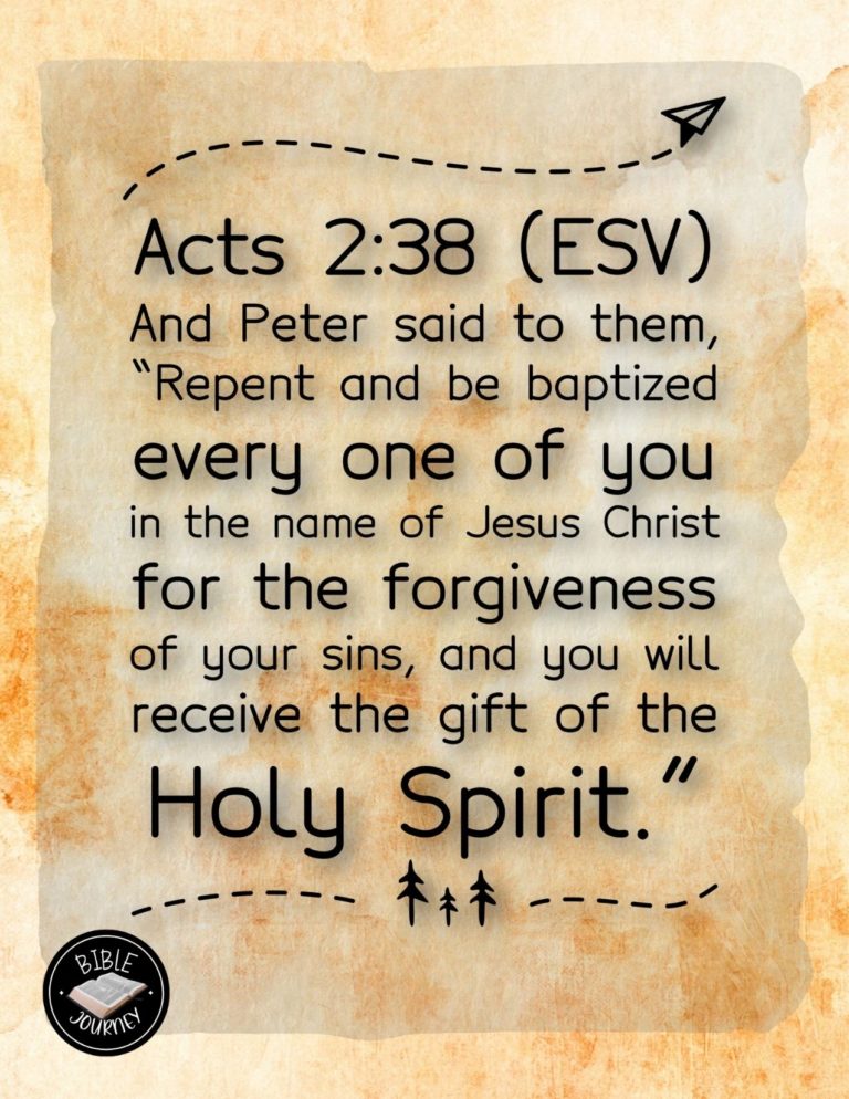 Acts 2:38 ESV - And Peter said to them, "Repent and be baptized every one of you in the name of Jesus Christ for the forgiveness of your sins, and you will receive the gift of the Holy Spirit.