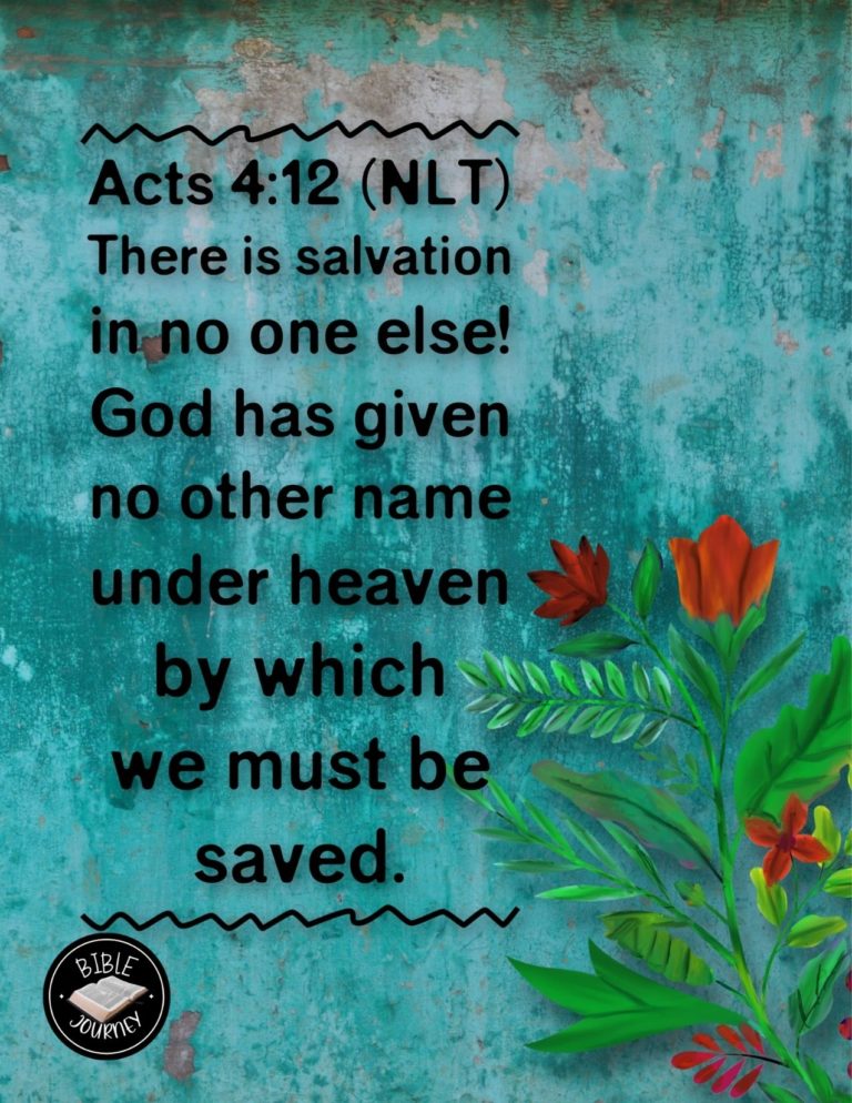 Acts 4:12 NLT - There is salvation in no one else! God has given no other name under heaven by which we must be saved."