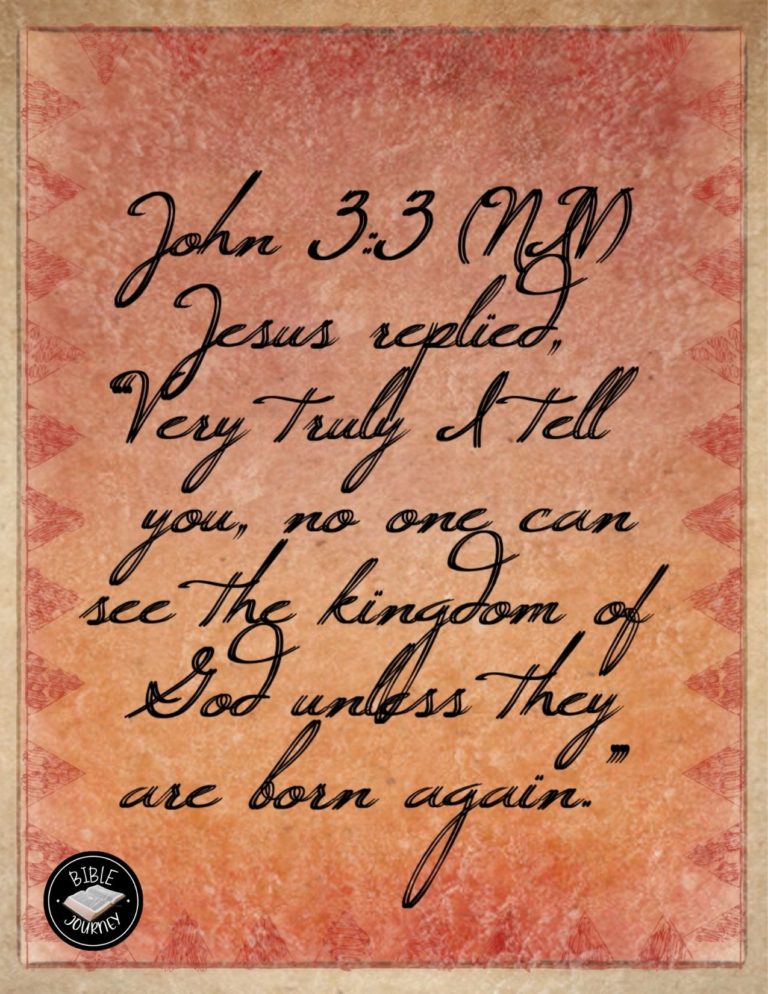 John 3:3 NIV - Jesus replied, "Very truly I tell you, no one can see the kingdom of God unless they are born again."