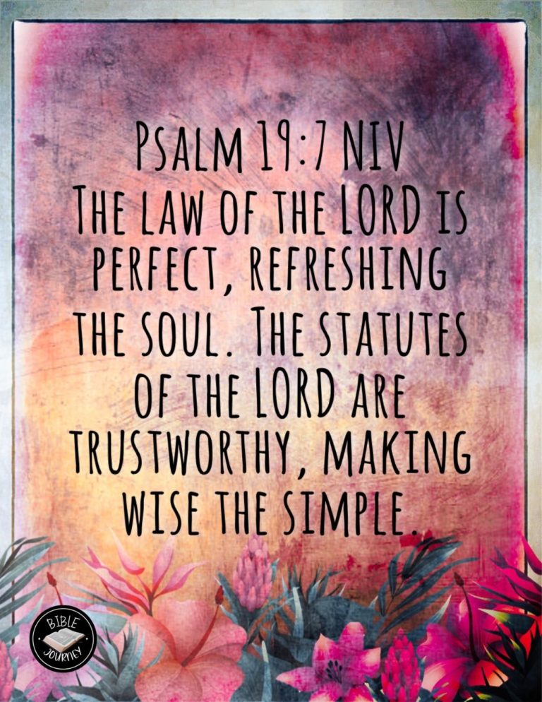 Psalm 19:7 NIV - The law of the LORD is perfect, refreshing the soul. The statutes of the LORD are trustworthy, making wise the simple.