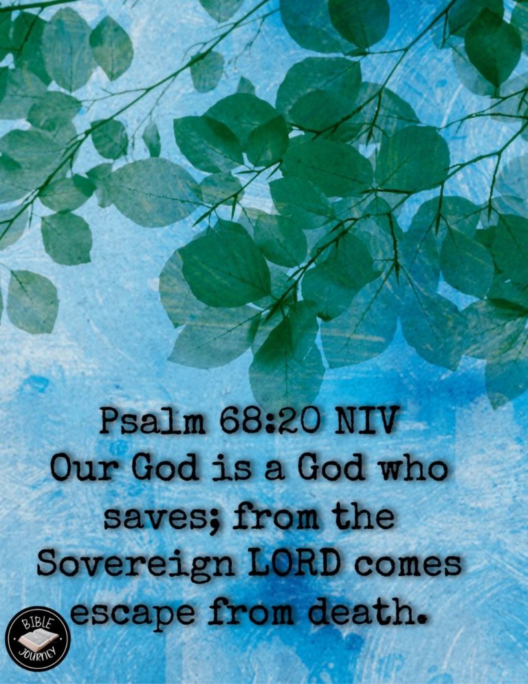 Psalm 68:20 NIV - Our God is a God who saves; from the Sovereign LORD comes escape from death.