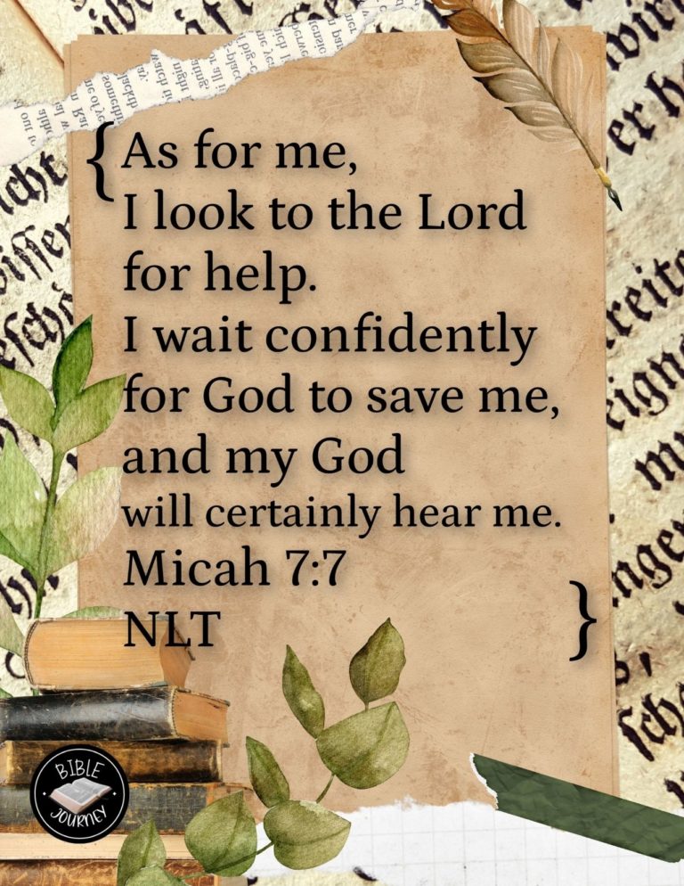 Micah 7:7 NLT - As for me, I look to the LORD for help. I wait confidently for God to save me, and my God will certainly hear me.