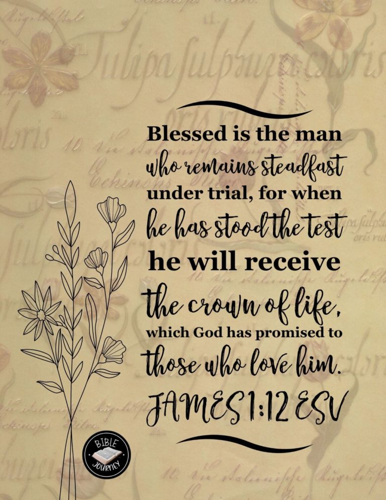 James 1:12 ESV - Blessed is the man who remains steadfast under trial, for when he has stood the test he will receive the crown of life, which God has promised to those who love him.